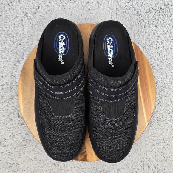 Orthofeet Mens 12EE Hudson Black Comfort Lifestyle Daily Clog Slipper 334 Wide - Picture 5 of 11